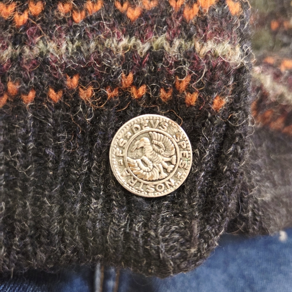 Vintage TWIK Shetland Wool Cardigan – Floral Stripe Pattern – Hong Kong size M - Picture 7 of 14